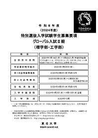 令和6年度（2024年度）特別選抜入学試験 グローバル入試Ⅱ期