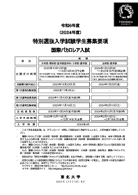 令和6年度（2024年度）特別選抜入学試験 国際バカロレア入試